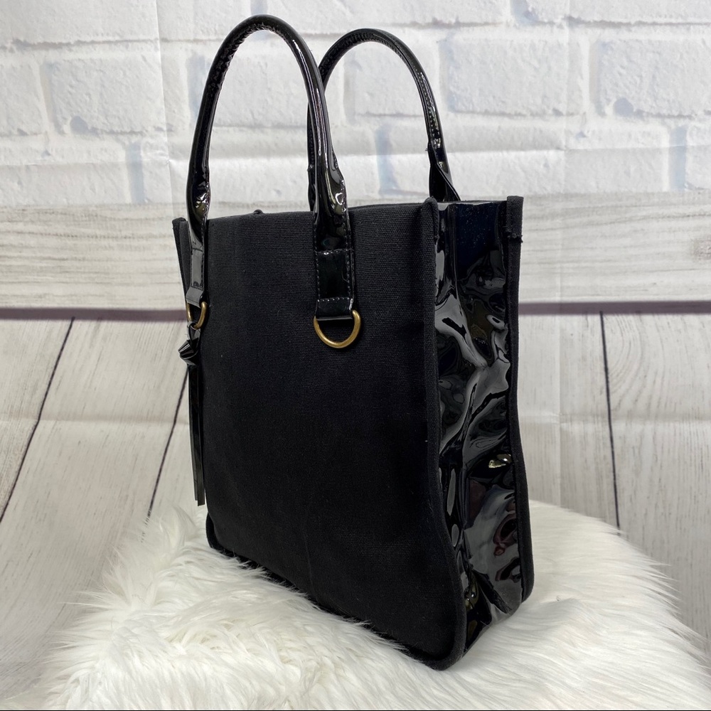N E I M A N M A R C U S : Black Canvas Tote Bag - image 3